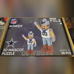 New Forever Collectibles NFL Dallas Cowboys Rowdy 58 piece 3D mascot puz…